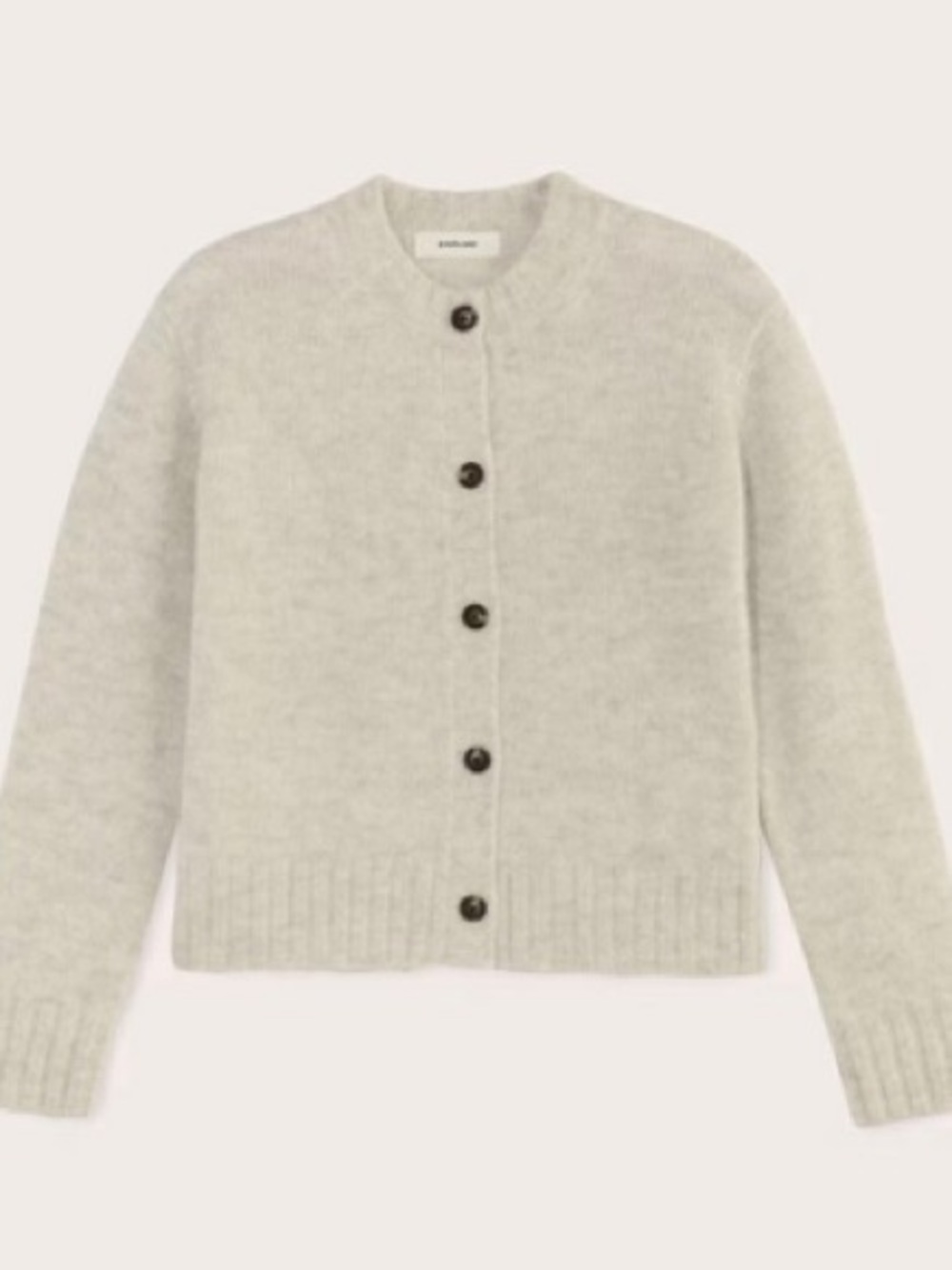 Everlane the Crew Cardigan Alpaca in Almond
